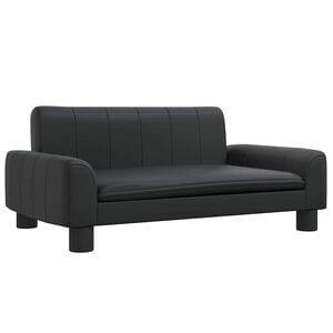 vidaXL Sof&aacute; infantil 70x45x30 cm couro artificial preto