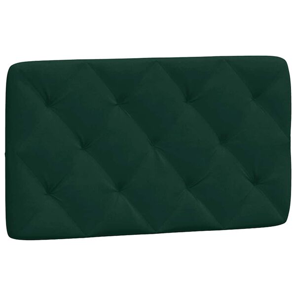 vidaXL Almofad&atilde;o de cabeceira 80 cm veludo verde-escuro