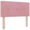 vidaXL Cabeceira LED com fitas LED Manual Rosa 80 cm Veludo