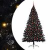 vidaXL &Aacute;rvore de Natal Artificial Pr&eacute;-iluminada Preto 210 cm PVC