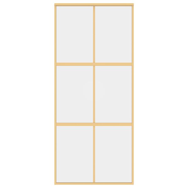 vidaXL Porta deslizante 90x205 cm vidro ESG/alum&iacute;nio dourado