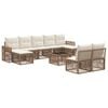 vidaXL Conjunto de Sof&aacute; de Jardim 10 pcs Bege e Branco Creme vime PE