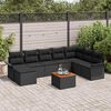 vidaXL Conjunto de Sof&aacute; de Jardim 9 pcs Preto vime PE