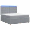 vidaXL Cama Box com LED e Colch&atilde;o Cinzento-claro 160 x 200 cm Tecido