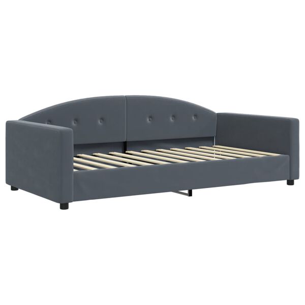 vidaXL Sofá-cama c/ gavetão/colchões 100x200 cm veludo cinzento-escuro