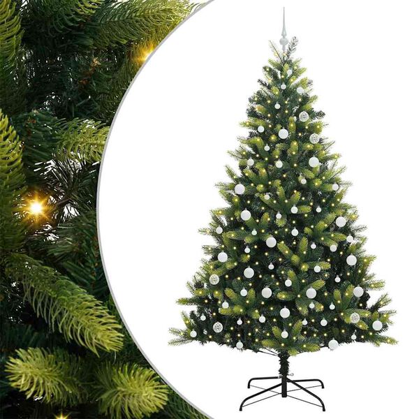 vidaXL &Aacute;rvore de Natal Artificial Articulada 300 LEDs Verde 210 cm