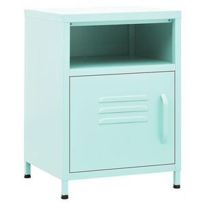 vidaXL Mesa de cabeceira 35x35x51 cm a&ccedil;o verde-hortel&atilde;