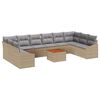 vidaXL Conjunto de Sof&aacute; de Jardim 11 unid. Bege e Cinza Claro vime PE