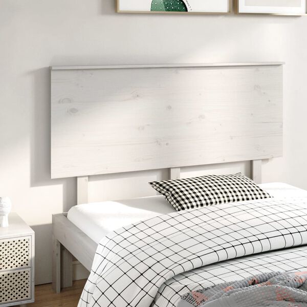 vidaXL Cabeceira de cama 144x6x82,5 cm pinho maci&ccedil;o branco