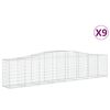 vidaXL Cestos gabi&atilde;o arqueados 9 pcs 400x50x80/100cm ferro galvanizado