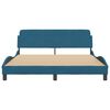 vidaXL Estrutura de cama com cabeceira Dover 160x200 cm veludo azul