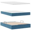 vidaXL Cama com Armazenamento Azul Escuro 140 x 200 cm Veludo