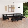 vidaXL 11 pcs conjunto lounge de jardim madeira de pinho maci&ccedil;a preto