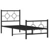 vidaXL Estrutura de cama com cabeceira e p&eacute;s 75x190 cm metal preto