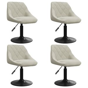 vidaXL Cadeiras de jantar girat&oacute;rias 4 pcs veludo cor creme