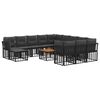 vidaXL Conjunto de Sof&aacute;s para Exterior 13 pcs Preto e Cinza Escuro