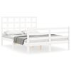 vidaXL Estrutura de cama com cabeceira 120x200cm madeira maci&ccedil;a branco