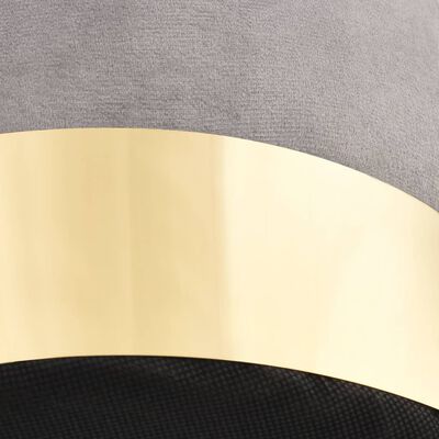 vidaXL Banco 26,5 x 38 cm veludo cinzento-claro e dourado