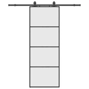 vidaXL Porta deslizante c/ conj. ferragens 76x205cm vidro ESG preto