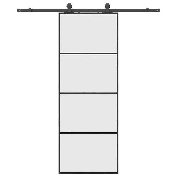 vidaXL Porta deslizante c/ conj. ferragens 76x205cm vidro ESG preto