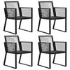 vidaXL Cadeiras de jardim 4 pcs vime em corda preto