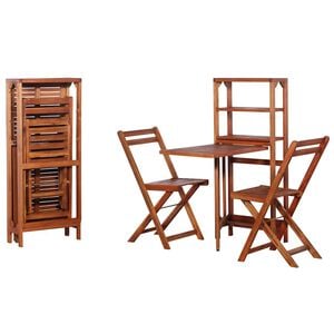 vidaXL 3 pcs conjunto de bistr&ocirc; dobr&aacute;vel madeira de ac&aacute;cia maci&ccedil;a