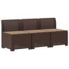 vidaXL Sof&aacute; de Jardim 3 Lugares com Almofadas visual Rattan PP