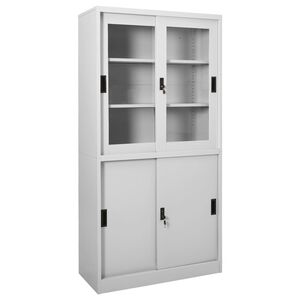 vidaXL Arm&aacute;rio escrit&oacute;rio porta deslizante 90x40x180cm a&ccedil;o cinza-claro