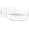 vidaXL Estrutura de cama com cabeceira e pés 107x203 cm metal preto