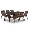 vidaXL 7 pcs conjunto de jantar para jardim castanho e preto