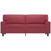 vidaXL Sofá de 2 lugares 140 cm couro artificial vermelho tinto
