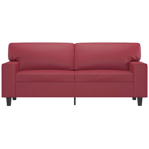 vidaXL Sofá de 2 lugares 140 cm couro artificial vermelho tinto