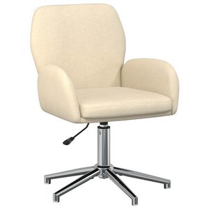 vidaXL Cadeira de Escrit&oacute;rio Girat&oacute;ria 54 x 58 x 90 cm Creme Tecido