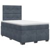 vidaXL Cama box spring com colch&atilde;o Cinzento-Escuro 120 x 190 cm Veludo