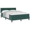 vidaXL Cama Box com cabeceira Manual Verde Escuro 190 x 140 cm Veludo