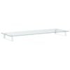 vidaXL Suporte para monitor 100x35x8 cm vidro temperado e metal branco