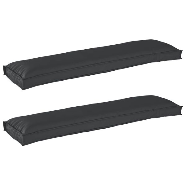 vidaXL Conjunto de Almofadas para Palete 2 pcs Preto 150 x 40 x 8 cm