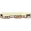 vidaXL Conjunto de Sof&aacute;s para Exterior 9 pcs Natural e Creme
