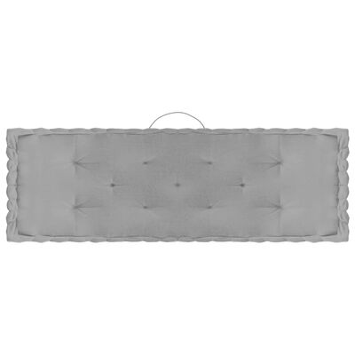 vidaXL Almofadões para sofá de paletes 6 pcs algodão cinzento