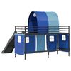 vidaXL Cama loft para crian&ccedil;as Preto e Azul 99,5 x 190 cm Metal