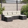 vidaXL 6 pcs conjunto sof&aacute;s de jardim c/ almofad&otilde;es vime PE preto