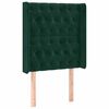 vidaXL Cabeceira cama c/ abas veludo 83x16x118/128 cm verde-escuro