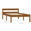 vidaXL Estrutura de cama 90x200 cm madeira pinho maci&ccedil;o castanho mel