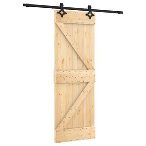 vidaXL Porta Deslizante Natural e Preto 70 x 210 cm