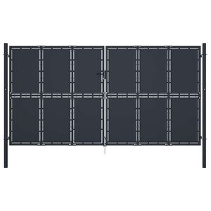 vidaXL Port&atilde;o de jardim em a&ccedil;o 400x200 cm antracite