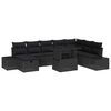 vidaXL Conjunto de Sof&aacute; de Jardim 9 pcs Preto vime PE