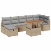 vidaXL Conjunto de Sof&aacute; de Jardim 8 unid. Bege vime PE