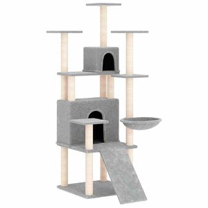 vidaXL &Aacute;rvore p/ gatos c/ postes arranhadores sisal 154 cm cinza-claro