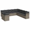 vidaXL 11 pcs conjunto sof&aacute;s de jardim c/ almofad&otilde;es vime PE cinzento