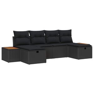 vidaXL Conjunto de Sof&aacute; de Jardim 6 pcs Preto 55 x 62 x 69 cm